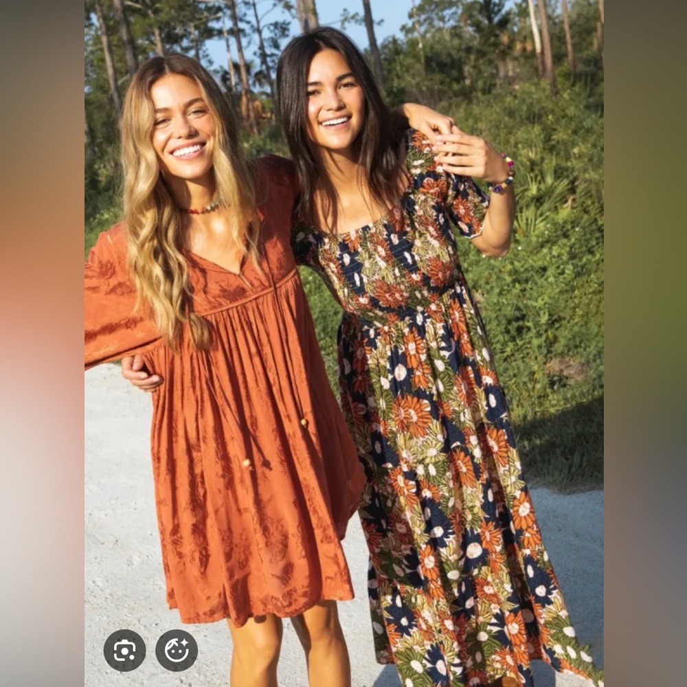 Natural Life Tiered Maxi Floral Yellow Xs/S Boho beach